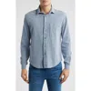 Alex Crane  Caza Rib Organic Cotton Knit Button-up Shirt In Wave