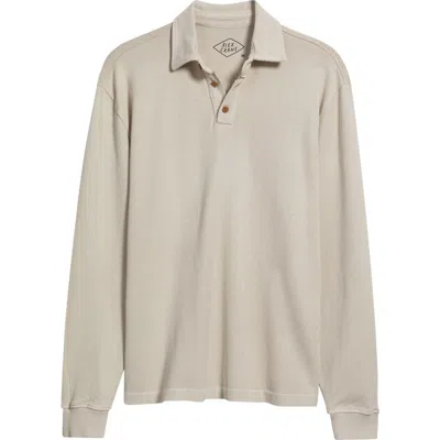 Alex Crane  Caza Rib Organic Cotton Long Sleeve Polo In Neutral