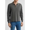 Alex Crane  Caza Rib Organic Cotton Long Sleeve Polo In Slate