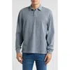 Alex Crane  Caza Rib Organic Cotton Long Sleeve Polo In Wave