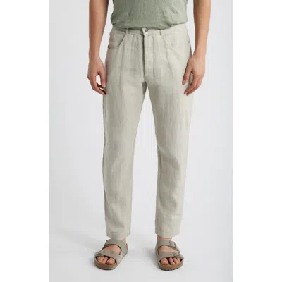 Alex Crane  Cham Linen Straight Leg Pants In Bone