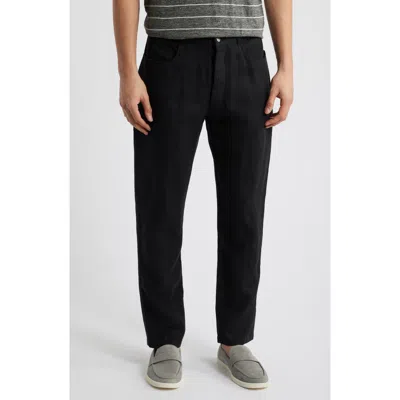 Alex Crane  Cham Linen Straight Leg Pants In Night