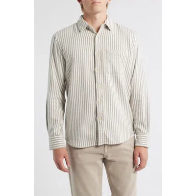 Alex Crane  Cloud Stripe Organic Cotton Flannel Button-up Shirt In Multi