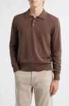 Alex Crane  Feather Organic Cotton Polo Sweater In Brown