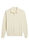 Alex Crane  Feather Organic Cotton Polo Sweater In White