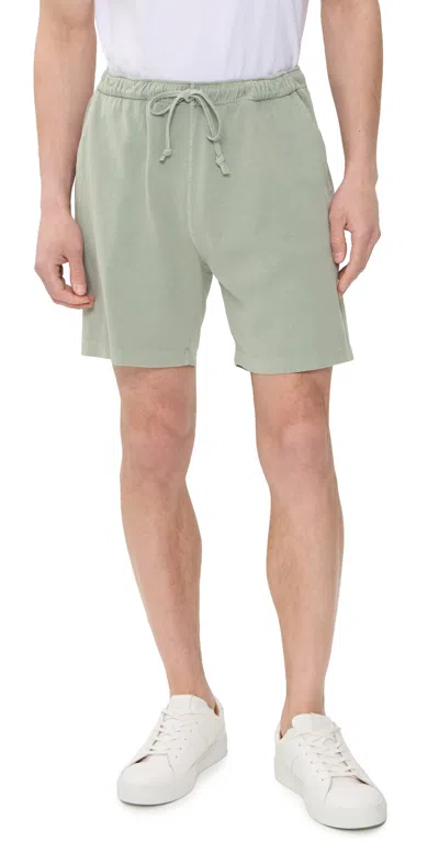 Alex Crane  Featherweight Caza Knit Shorts 6.75 Riverstone In Green