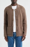 Alex Crane  Kite Merino Wool Cardigan In Brown