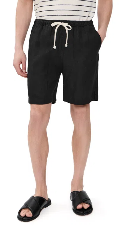 Alex Crane  Linen Bo Shorts 7 Night In Black
