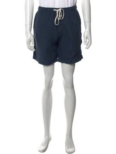 Pre-owned Alex Crane  Linen Jogger Shorts In Blue