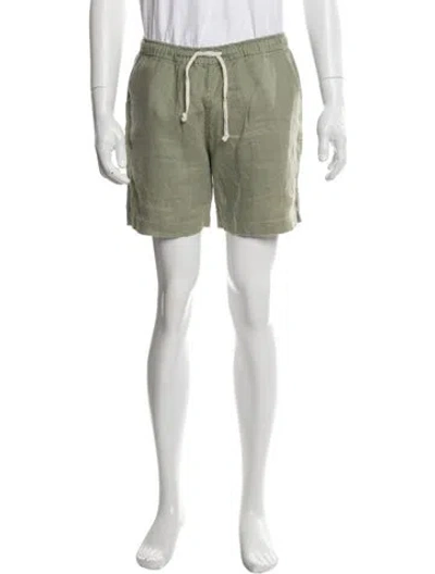 Pre-owned Alex Crane  Linen Jogger Shorts In Green