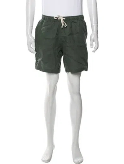 Pre-owned Alex Crane  Linen Jogger Shorts In Green