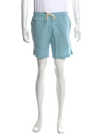 Pre-owned Alex Crane  Linen Jogger Shorts W/ Tags In Blue
