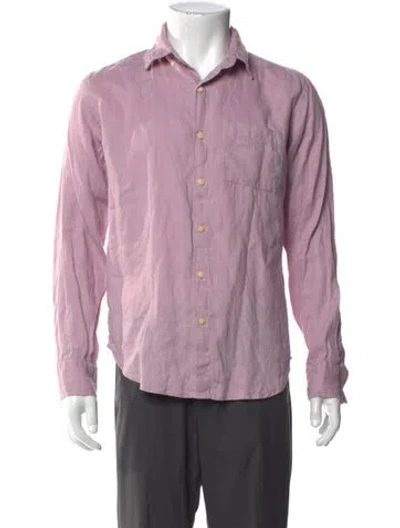 Pre-owned Alex Crane  Linen Long Sleeve Shirt In Purple