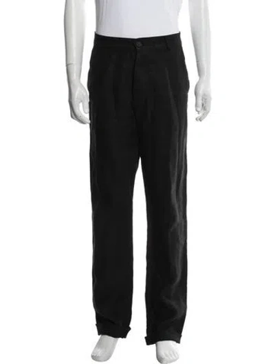 Pre-owned Alex Crane  Linen Pants In Black