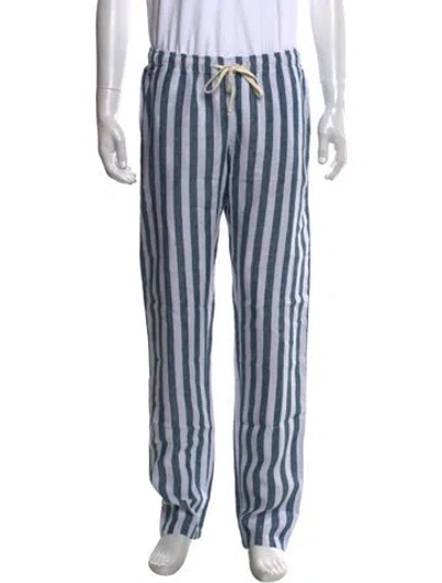 Pre-owned Alex Crane  Linen Pants In Blue