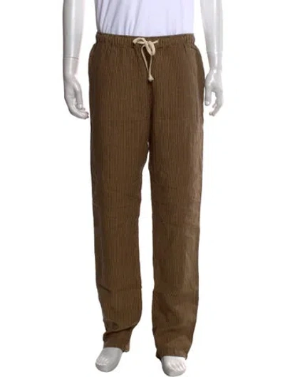 Pre-owned Alex Crane  Linen Pants In Brown