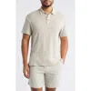 Alex Crane  Linen Polo In White