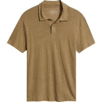 Alex Crane  Linen Polo In Brown