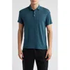 Alex Crane  Linen Polo In Blue