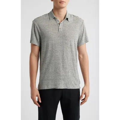 Alex Crane  Linen Polo In Gray