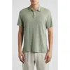 Alex Crane  Linen Polo In Moss
