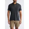 Alex Crane  Linen Polo In Black