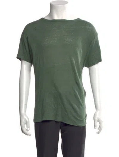 Pre-owned Alex Crane  Linen Short Sleeve Shirt In Green
