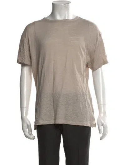 Pre-owned Alex Crane  Linen Short Sleeve Shirt In Neutral
