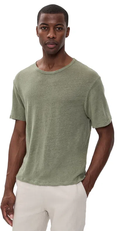 Alex Crane  Linen Sun Tee Jade In Green