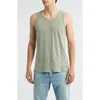 Alex Crane  Linen Tank In Green