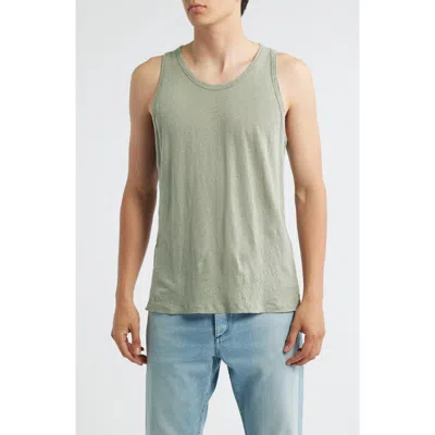 Alex Crane  Linen Tank In Green