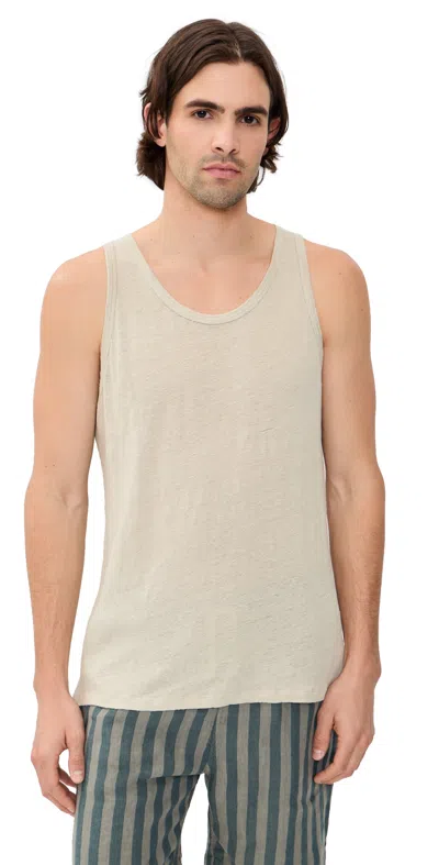 Alex Crane  Linen Tank Bone In White