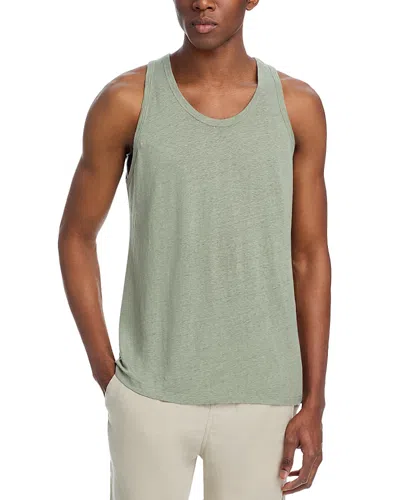 Alex Crane  Linen Tank In Moss