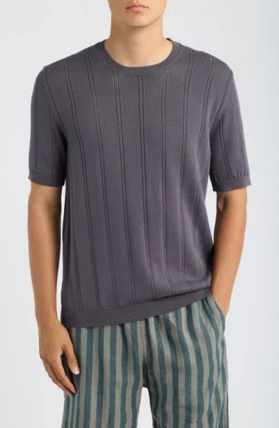 Alex Crane  Lolo Drop Needle Sweater Tee In Gray
