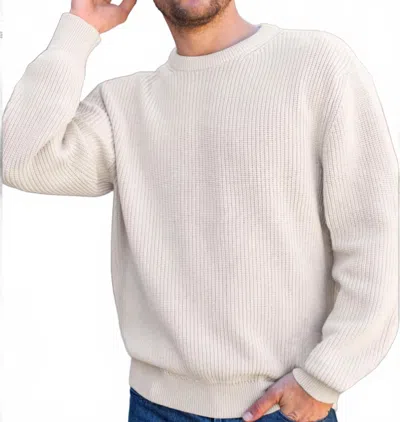 Alex Crane  Men's Bay Sweater In Cream In White