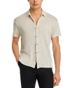 Alex Crane  Ola Linen Knit Regular Fit Button Down Shirt In Bone