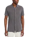 Alex Crane  Ola Linen Knit Regular Fit Button Down Shirt In Blue