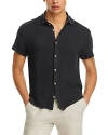 Alex Crane  Ola Linen Knit Regular Fit Button Down Shirt In Night