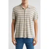 Alex Crane  Ola Linen Knit Short Sleeve Button-up In Rio