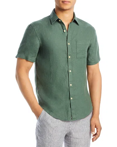 Alex Crane  Ola Regular Fit Linen Shirt In Pine