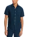 Alex Crane  Ola Short Sleeve Overdyed Shirt In Overdye Dusk
