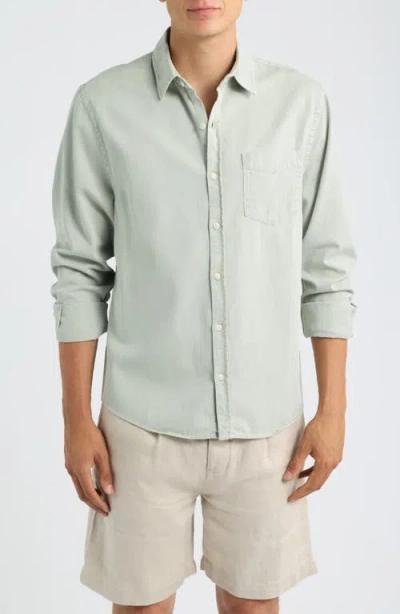 Alex Crane  Organic Cotton Twill Long Sleeve Shirt In Green
