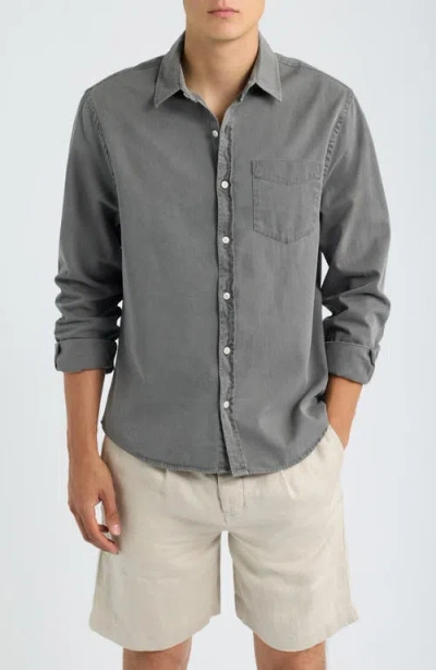 Alex Crane  Organic Cotton Twill Long Sleeve Shirt In Gray