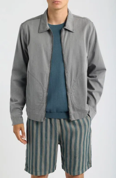 Alex Crane  Organic Cotton Twill Zip Jacket In Gray