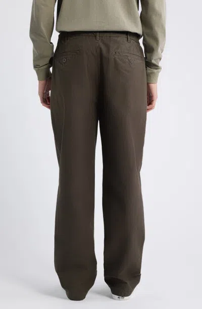Alex Crane  Pac Easy Wide Leg Organic Cotton Ripstop Pants In Brown