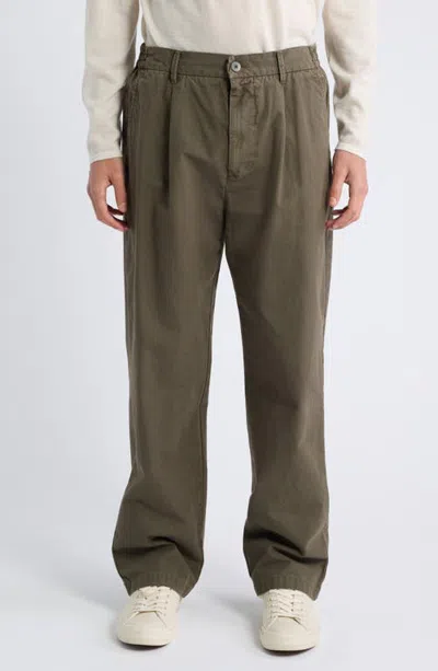 Alex Crane  Pac Easy Wide Leg Organic Cotton Ripstop Pants In Green