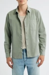 Alex Crane  Pac Organic Cotton Button-up Shirt In Green