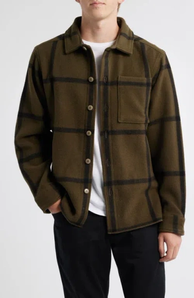 Alex Crane  Park Wool Overshirt In Green