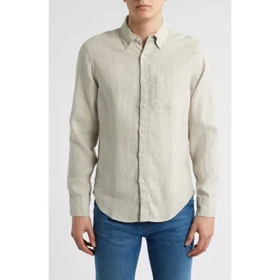 Alex Crane  Playa Linen Button-down Shirt In Gray