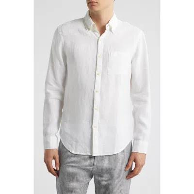 Alex Crane  Playa Linen Button-down Shirt In White